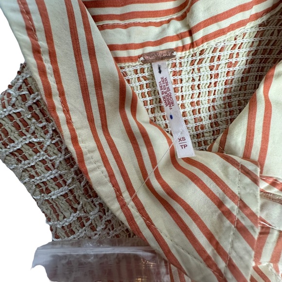 NWOT Free People Be Real Striped Button front Ruffle Mini Dress xs - Picture 10 of 16